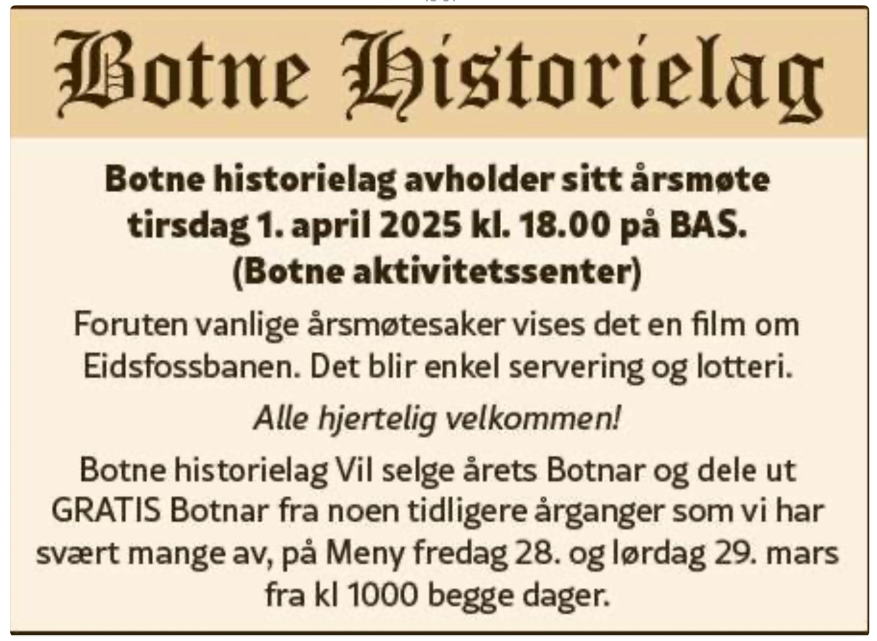 Arsmoteinnkalling 2025